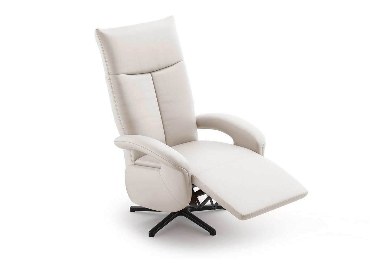 SESSEL in Echtleder Weiß  - Schwarz/Weiß, KONVENTIONELL, Leder/Metall (74/112/82cm) - Sit & More
