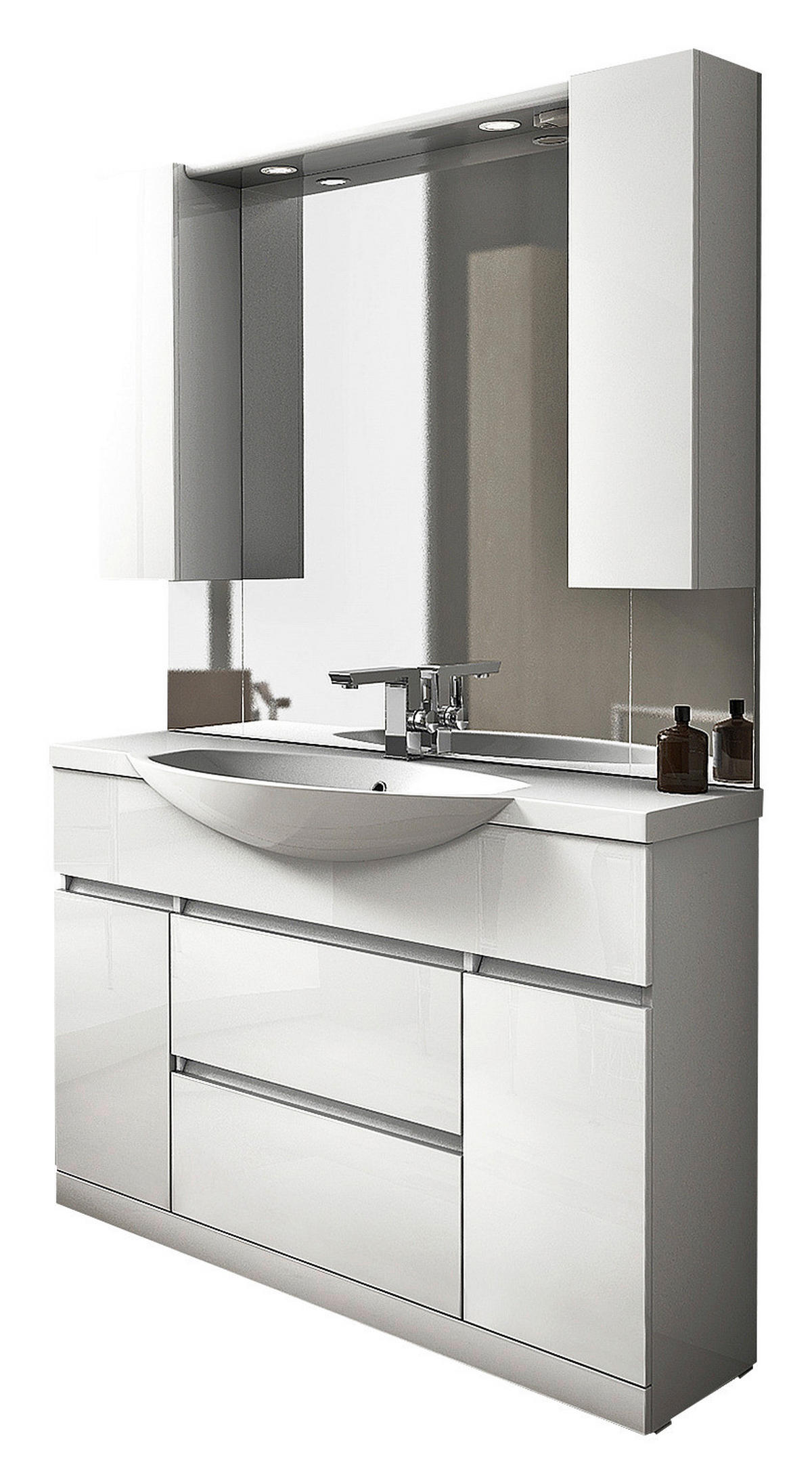 FÜRDŐSZOBABÚTOR - fehér, Basics, műanyag/faalapú anyag (120/190/50cm) - Welnova