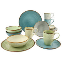 KOMBISERVICE NATURE COLLECTION Blau, Grau, Grün, Sandfarben Nature 16-teilig 4 Personen  - Sandfarben/Blau, Trend, Keramik - Creatable