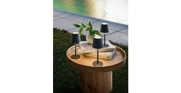 AKKU-TISCHLEUCHTE Jubidubiläum 8,6/20,3 cm  - Schwarz, Basics, Kunststoff/Metall (8,6/20,3cm) - Novel