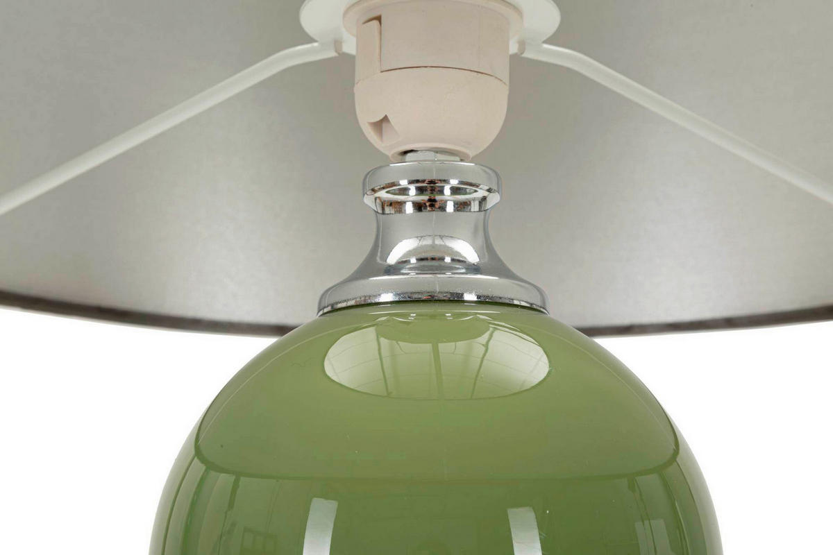 TISCHLEUCHTE   - Grau/Grün, Basics, Glas/Textil (38/65/38cm)