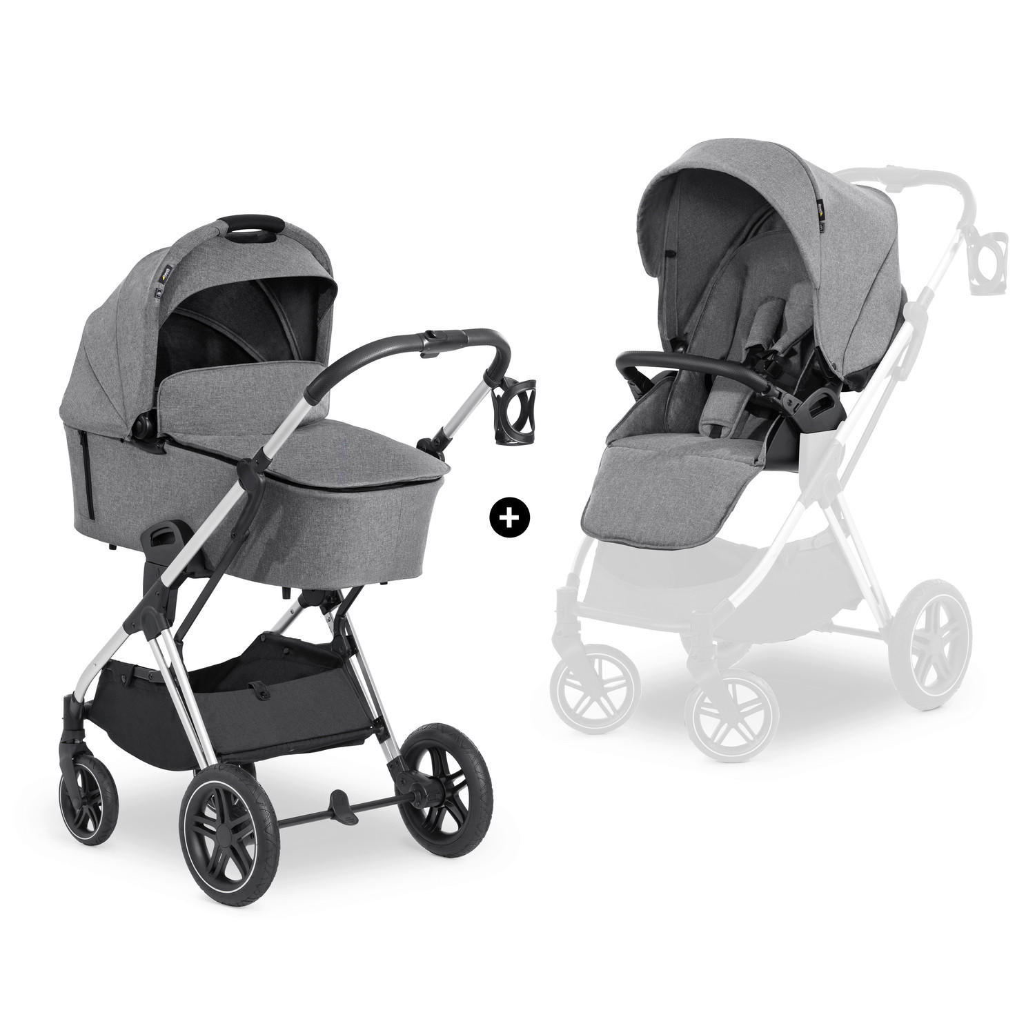 SET DJEČJIH KOLICA  Vision X  - siva/srebrne boje, Basics, tekstil/metal (58/104,5/94cm) - Hauck