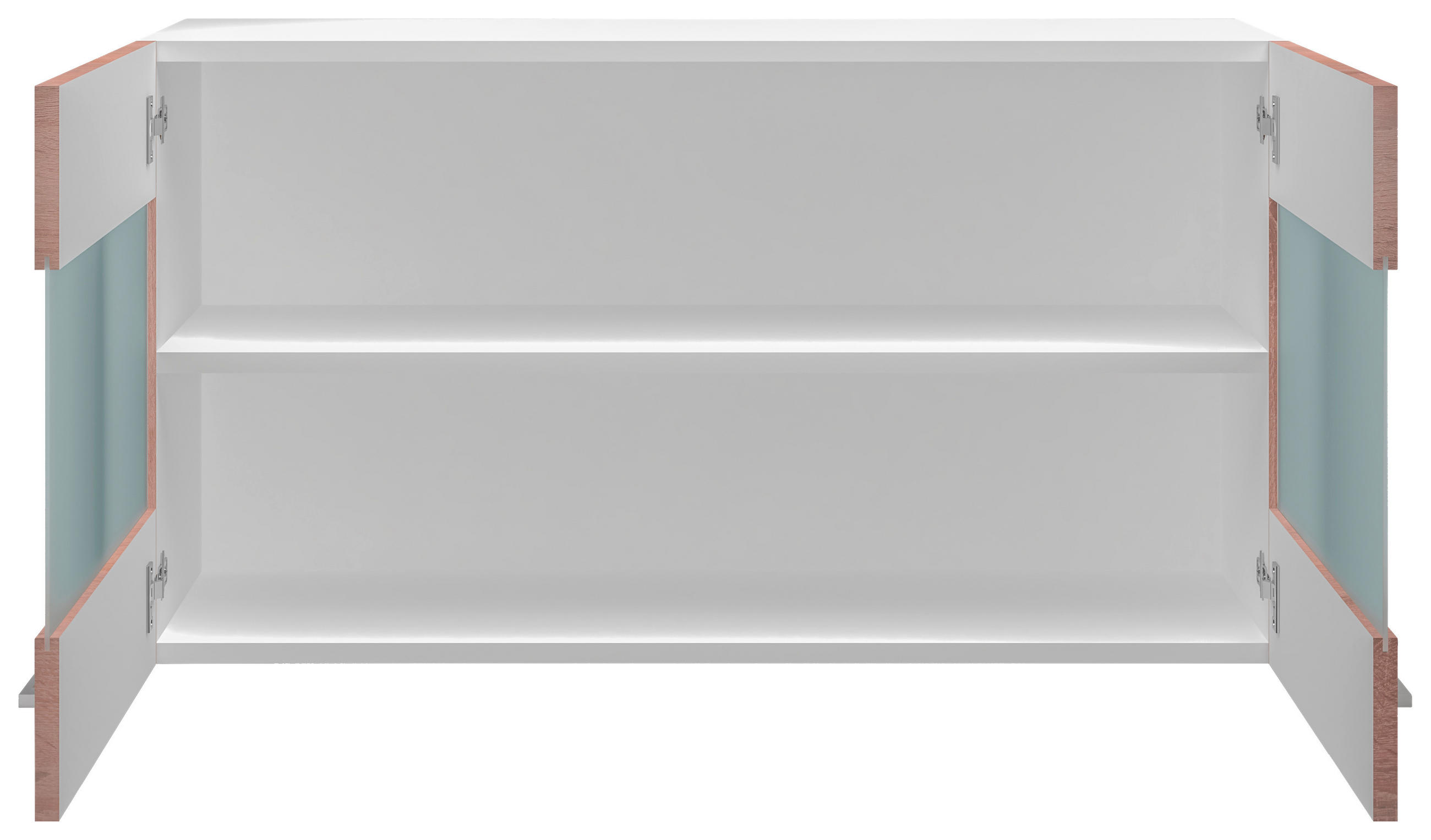 KÜCHENOBERSCHRANK 100/54,8/32 cm  in Weiß, Sonoma Eiche  - Alufarben/Weiß, KONVENTIONELL, Holzwerkstoff/Kunststoff (100/54,8/32cm) - FlexWell