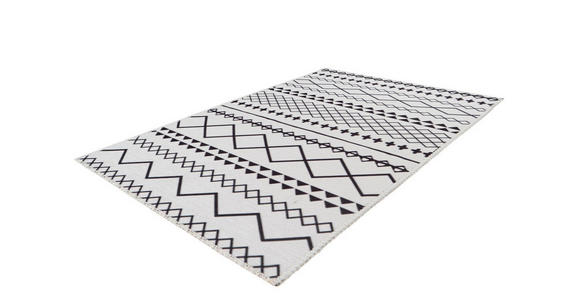 FLACHWEBETEPPICH 120/180 cm Maya 425 Weiß / Schwarz Schwarz, Weiß  - Schwarz/Weiß, Basics, Textil (120/180cm) - Novel