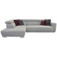 ECKSOFA Hellgrau Chenille  - Chromfarben/Hellgrau, Design, Textil (207/301cm) - Xora