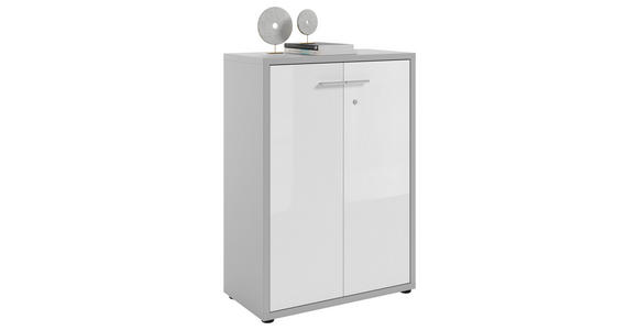 KOMMODE Texas  in  - Hellgrau/Alufarben, MODERN, Glas/Holzwerkstoff (78,1/110/40cm) - Novel