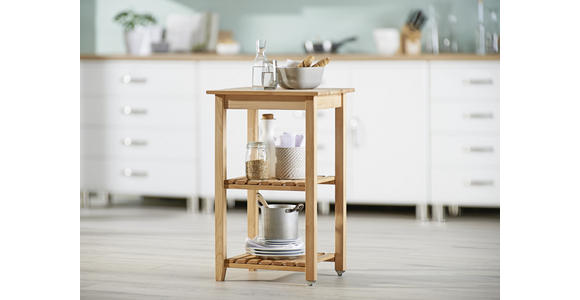 SERVIERWAGEN Buche massiv Buchefarben - Buchefarben, Trend, Holz/Kunststoff (53/85/46cm) - Carryhome