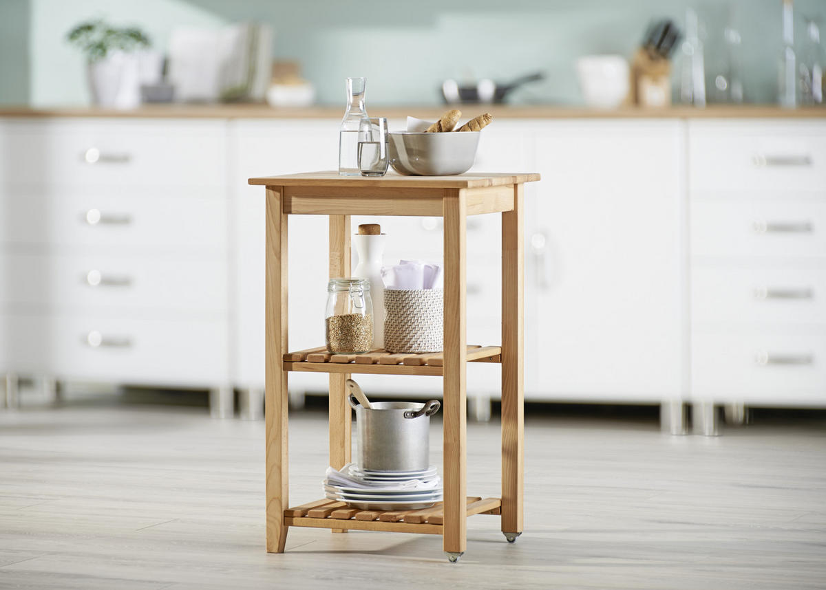 SERVIERWAGEN Buche massiv Buchefarben  - Buchefarben, Trend, Holz/Kunststoff (53/85/46cm) - Carryhome