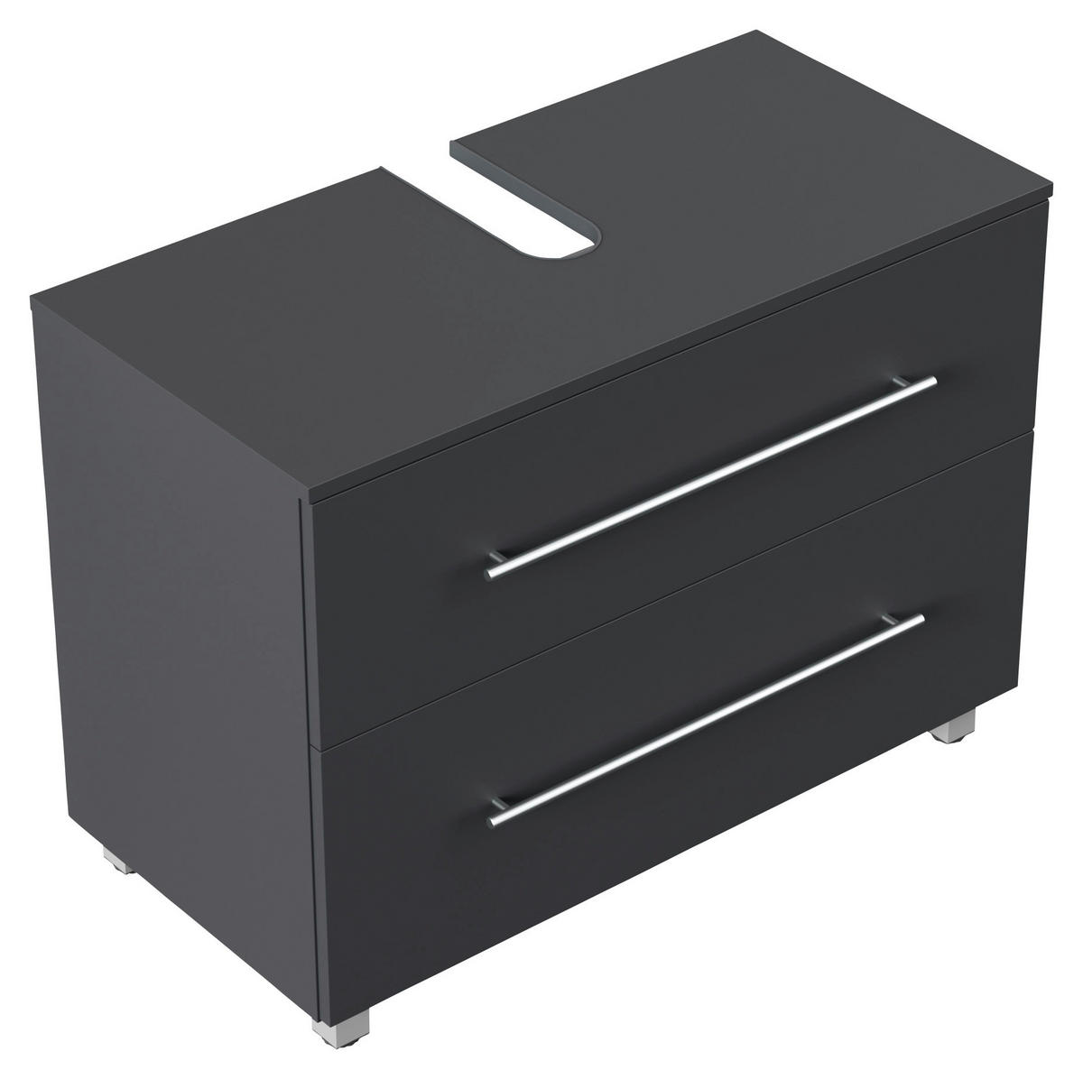 WASCHBECKENUNTERSCHRANK 85/63/41,6 cm  - Silberfarben/Graphitfarben, MODERN, Holzwerkstoff/Metall (85/63/41,6cm) - MID.YOU