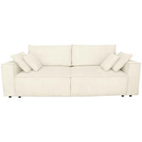 SCHLAFSOFA  mit Liegefunktion, Schlafen auf Sitzhöhe, Rücken echt Cord Creme  - Creme/Schwarz, KONVENTIONELL, Kunststoff/Textil (240/89/100cm) - Carryhome