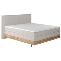 BOXSPRINGBETT 160/200 cm  in Creme  - Creme/Schwarz, Natur, Holz/Textil (160/200cm) - Valnatura