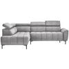 ECKSOFA Grau Velours  - Schwarz/Grau, Design, Textil/Metall (191/261cm) - Stylife