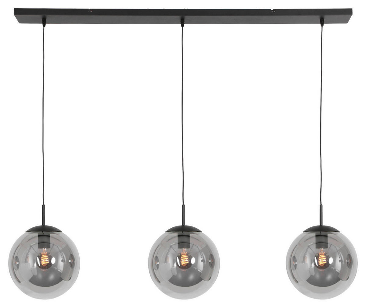 PENDELLEUCHTE  25/40-150/120 cm   - Schwarz, Trend, Glas/Metall (25/40-150/120cm)