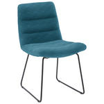 STUHL  in Cord Textil  - Petrol/Schwarz, Design, Textil/Metall (52/88/66cm) - Dieter Knoll