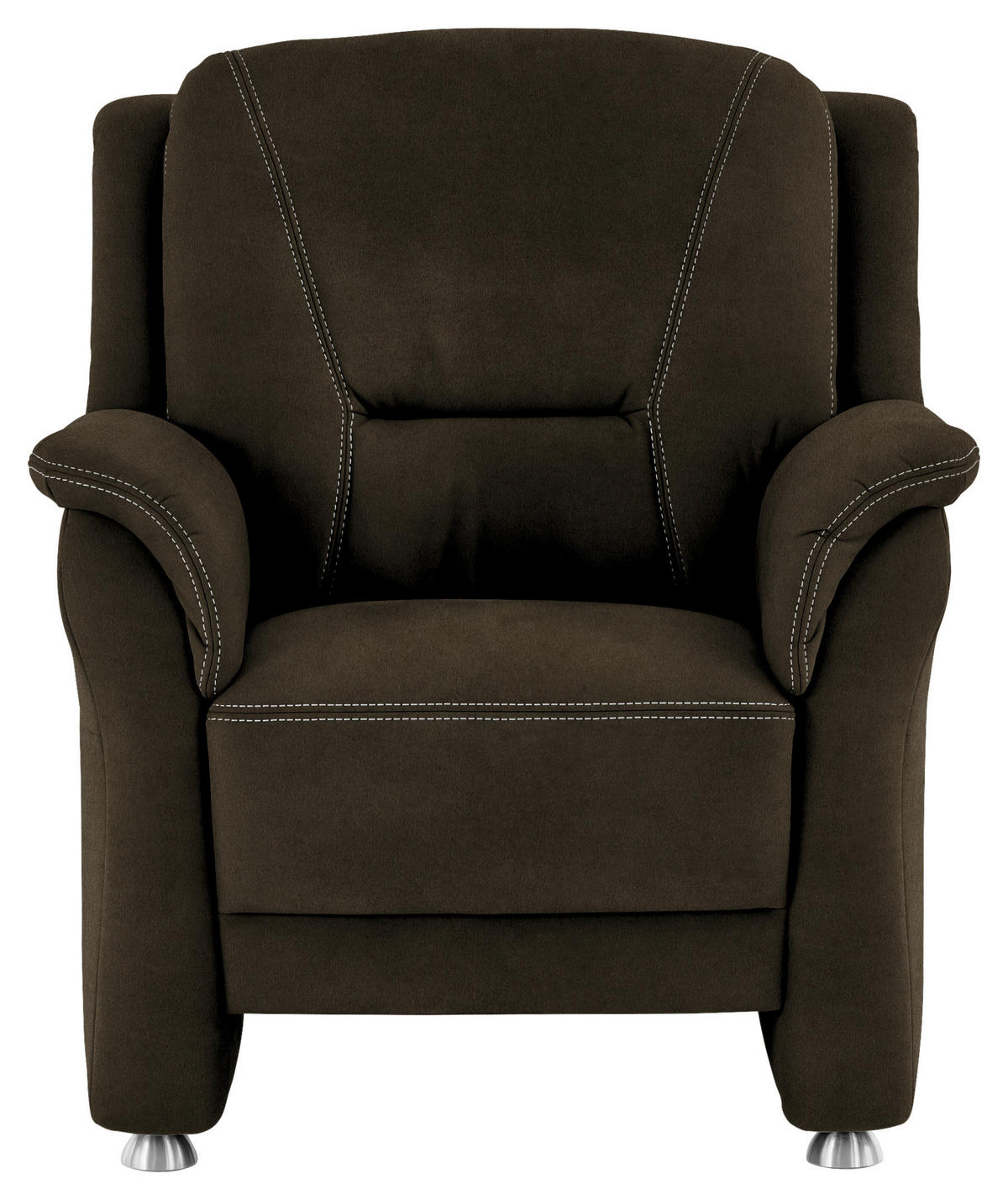 FAUTEUIL in Mikrofaser Grün  - Beige/Alufarben, Konventionell, Textil/Metall (90/100/89cm) - Beldomo Comfort