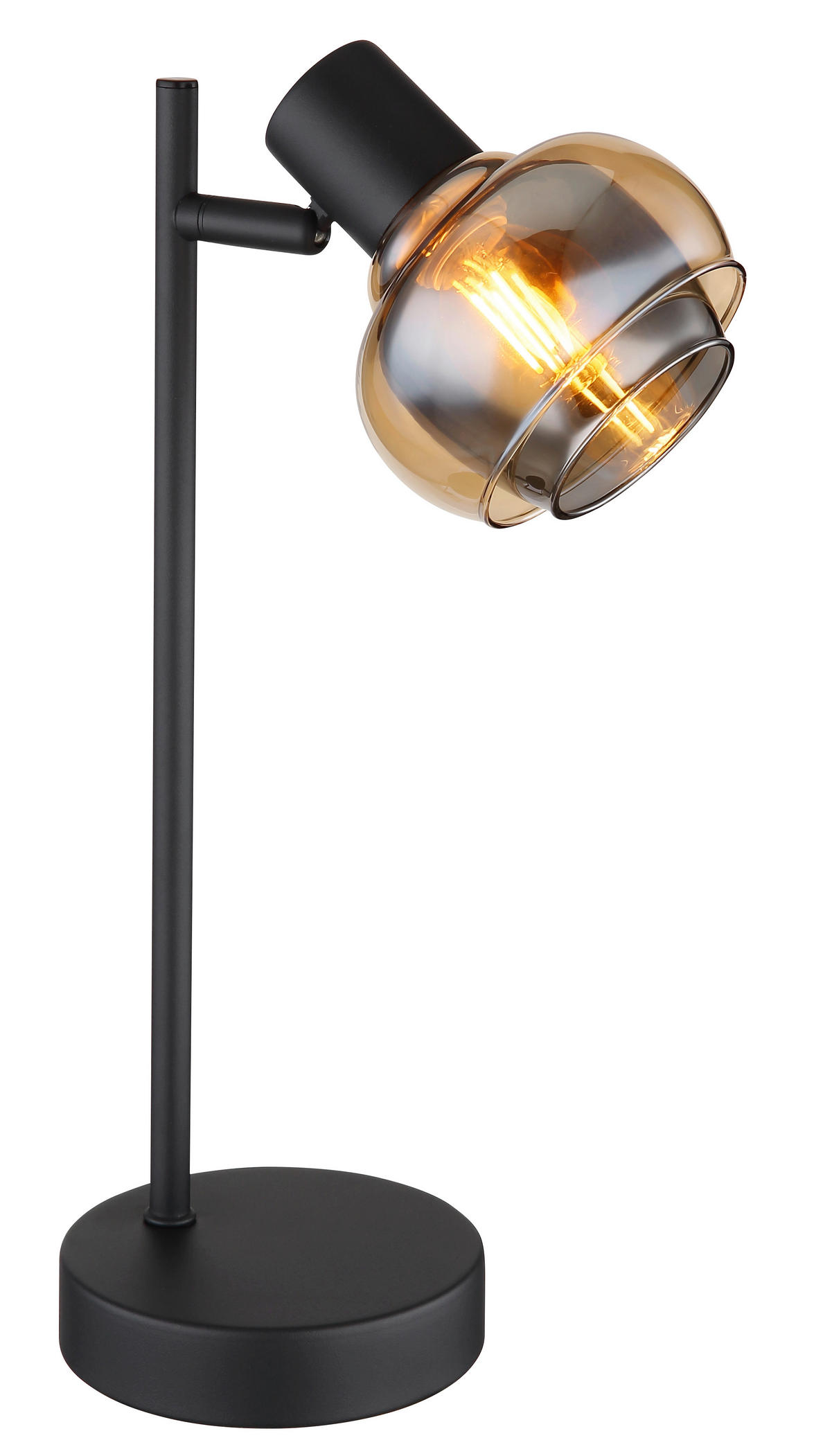 TISCHLEUCHTE 14,5/12/35 cm   - Schwarz, Basics, Glas/Kunststoff (14,5/12/35cm) - Globo