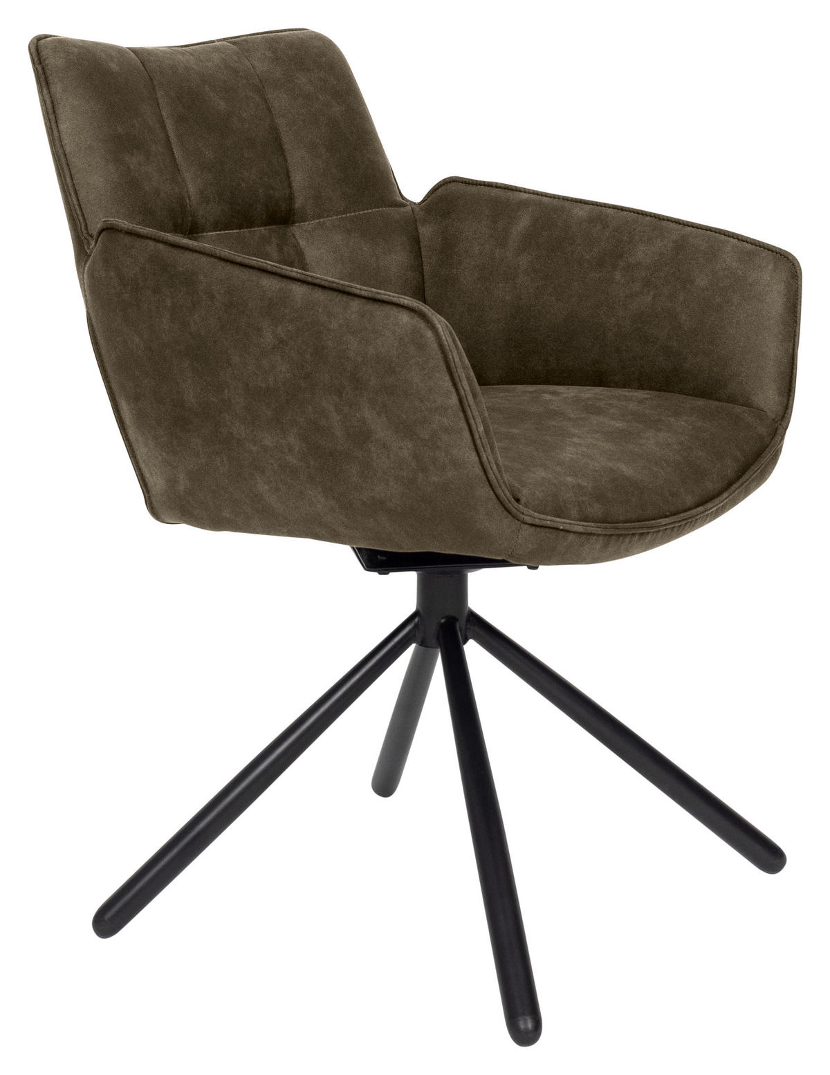 ARMLEHNSTUHL  in Mikrofaser  - Taupe/Schwarz, Design, Textil/Metall (60/84/65cm) - SetOne by Musterring