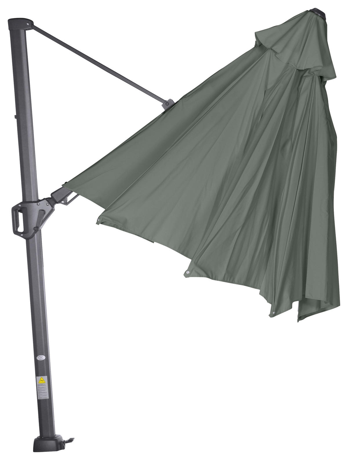 AMPELSCHIRM 350 cm  - Anthrazit/Olivgrün, KONVENTIONELL, Textil/Metall (350/350cm) - Siena Garden