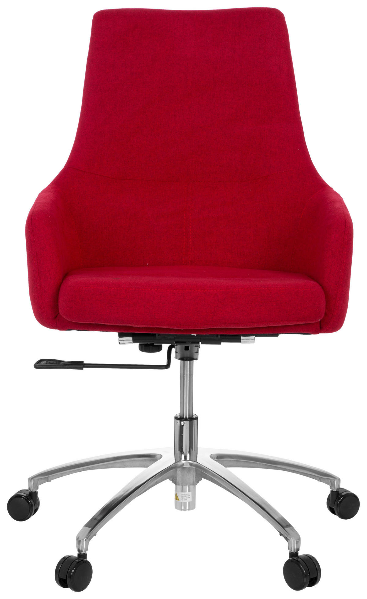 DREHSTUHL Flachgewebe Rot  - Silberfarben/Rot, Basics, Kunststoff/Textil (65/97/60cm) - MID.YOU