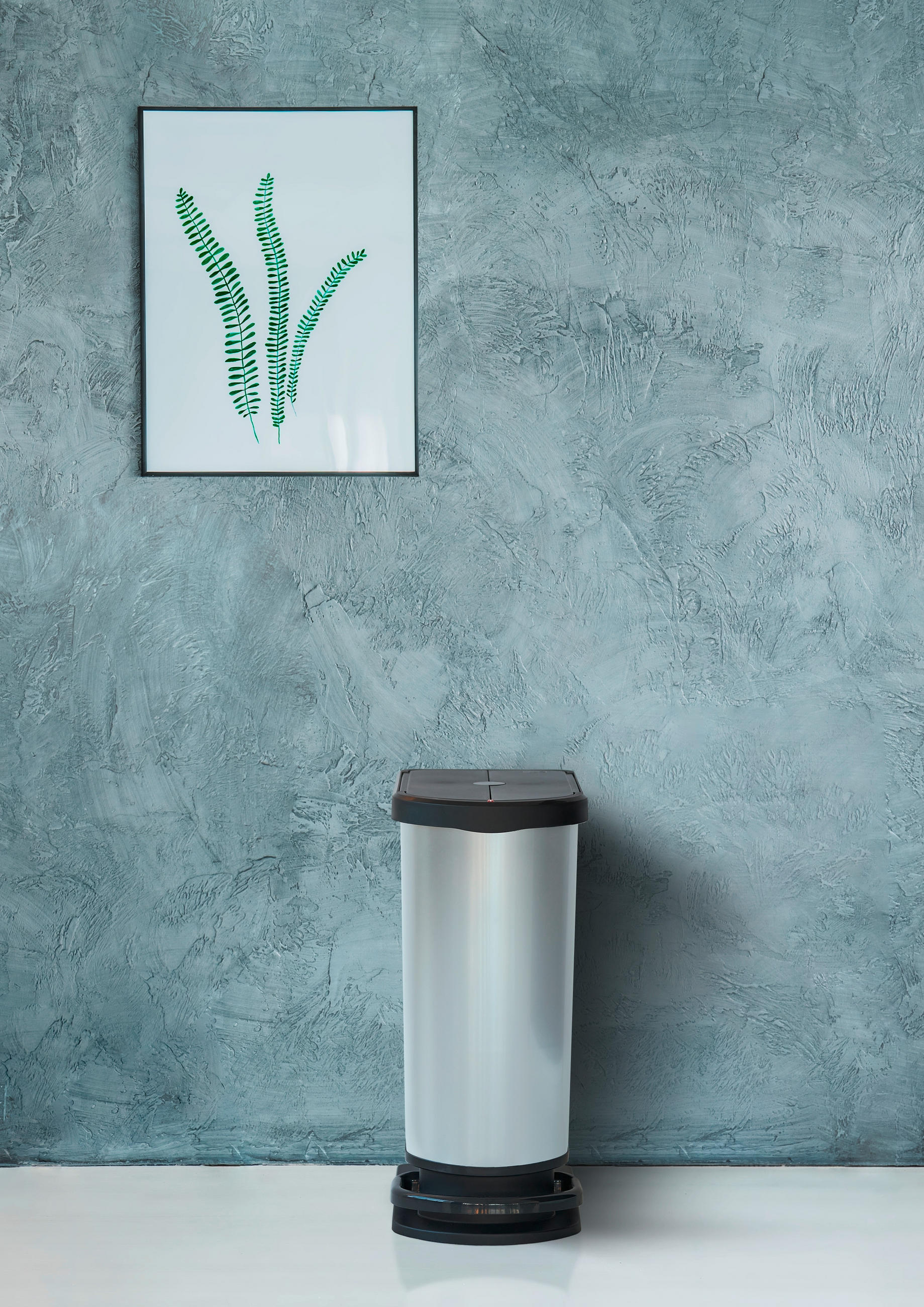 ABFALLEIMER 50 l  Kunststoff  - Silberfarben, Basics, Kunststoff (44/29/67cm) - Rotho