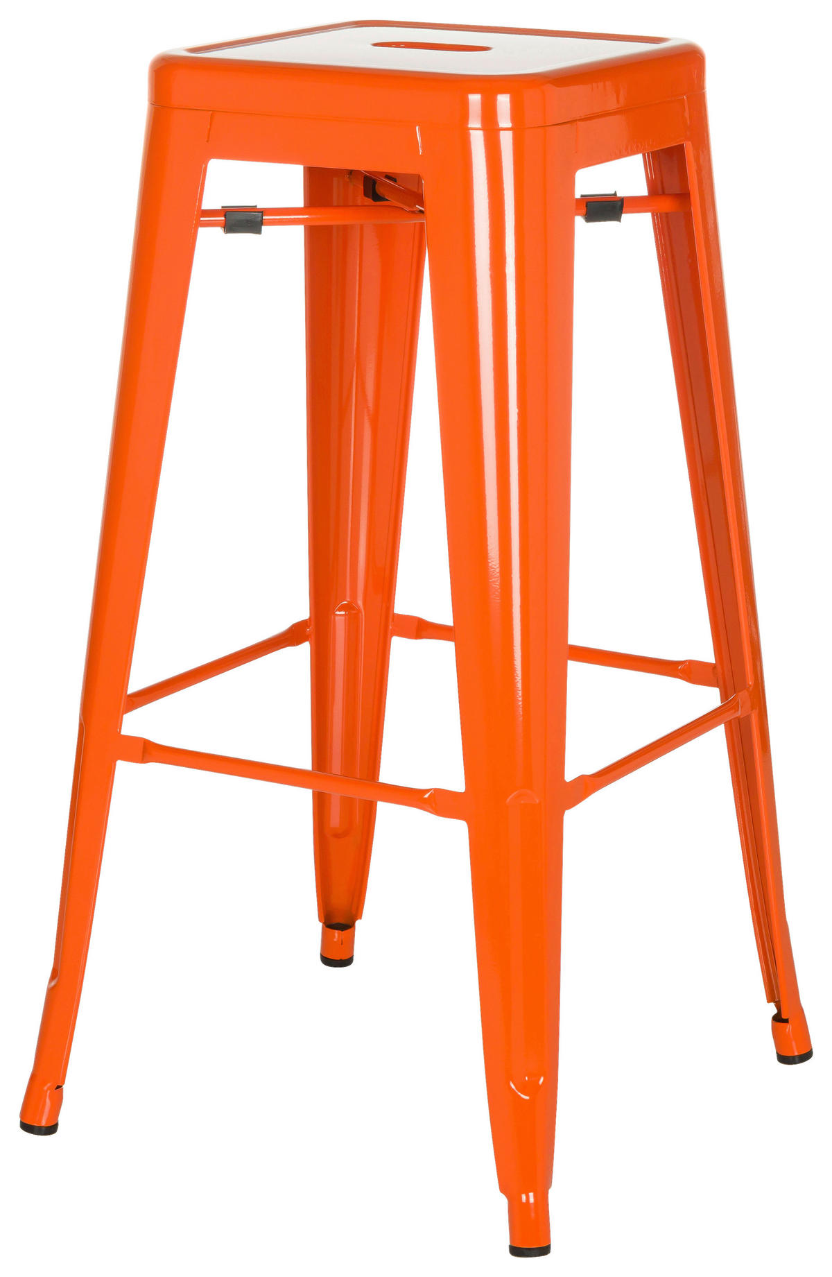 BAROVÁ STOLIČKA, oranžová - oranžová, Basics, kov (44/77/44cm) - MID.YOU