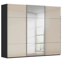 SCHWEBETÜRENSCHRANK 242/223/68 cm,  in Schwarz, Champagner, 3 Tür(en)  - Chromfarben/Champagner, KONVENTIONELL, Glas/Holzwerkstoff (242/223/68cm) - Novel