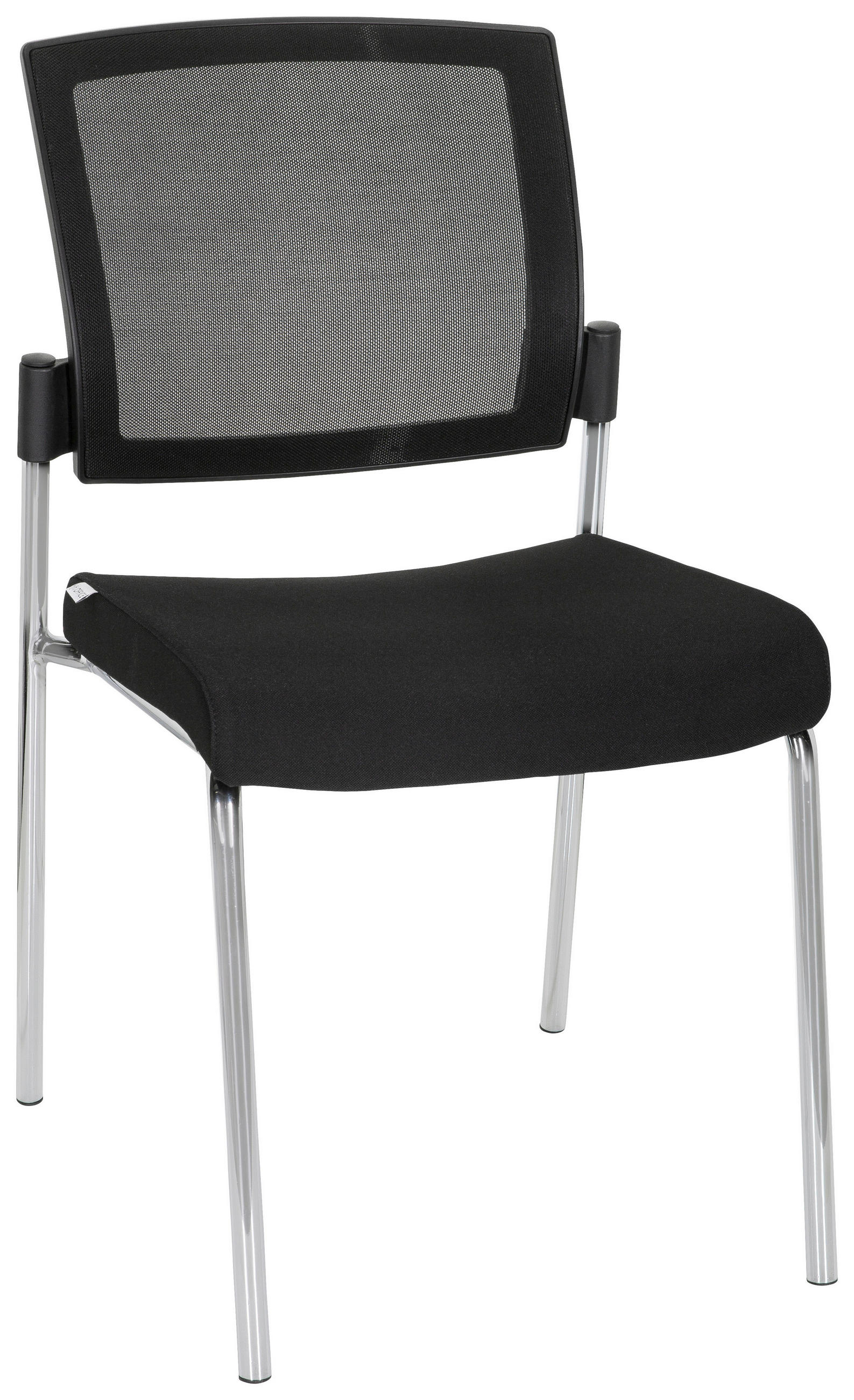 BESÖKSSTOL  i nätklädsel, flatväv svart  - kromfärg/svart, Modern, metall/textil (48/90/58cm) - MID.YOU