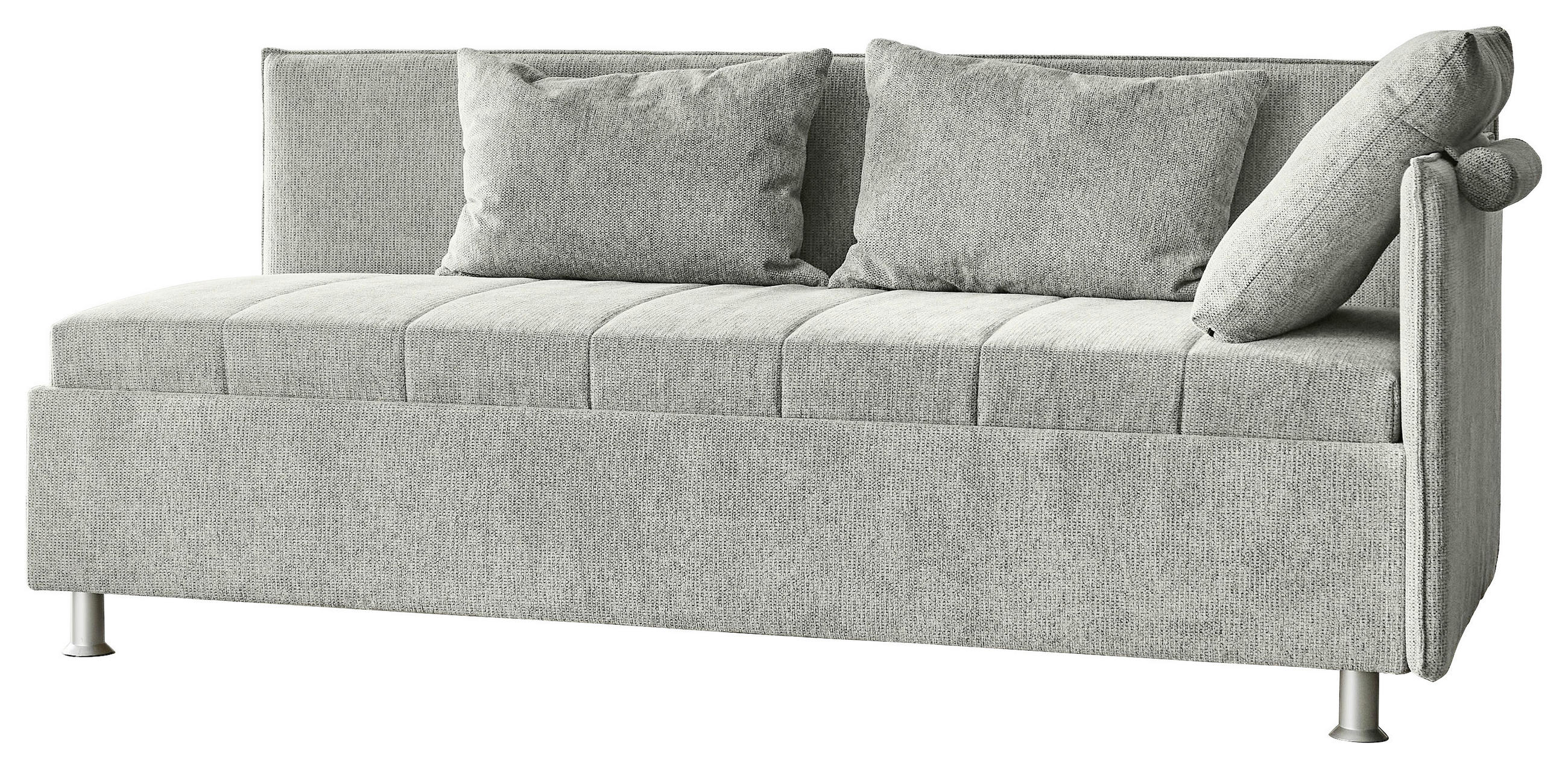 POLSTERLIEGE Flachgewebe Ecru - Ecru/Alufarben, KONVENTIONELL, Holz/Holzwerkstoff (90/200cm) - Beldomo - Sleep