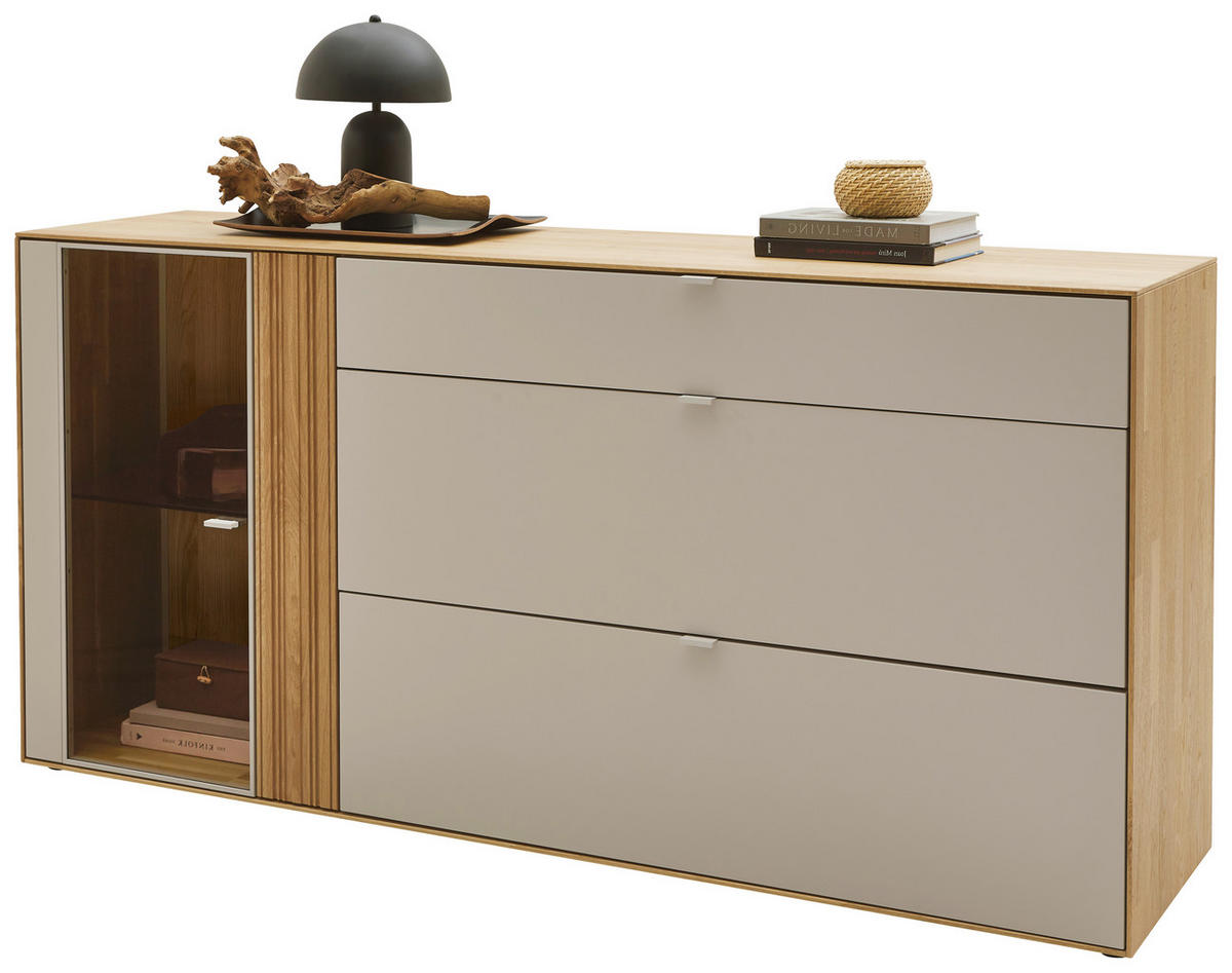 SIDEBOARD 181,9/87,9/45,2 cm  - Kaschmir/Wildeiche, Design, Glas/Holz (181,9/87,9/45,2cm) - Dieter Knoll