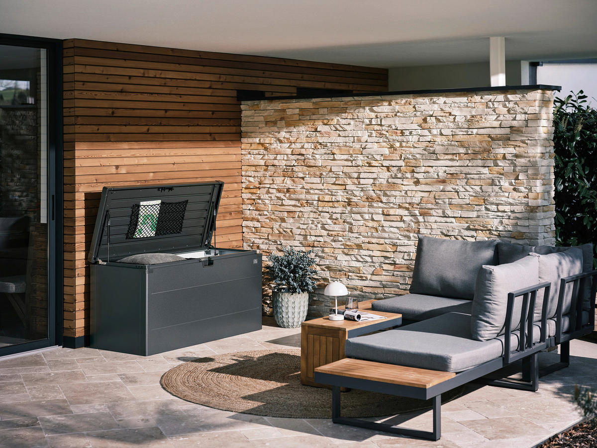  KISSENBOX 140/71/60 cm Metall Dunkelgrau  - Dunkelgrau, Basics, Metall (140/71/60cm) - Biohort