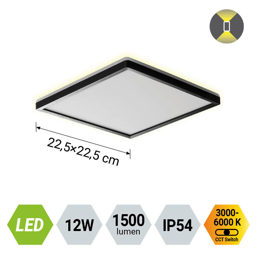 PLAFONIERĂ CU LED - alb, Basics, plastic (22.5/3/22.5cm)