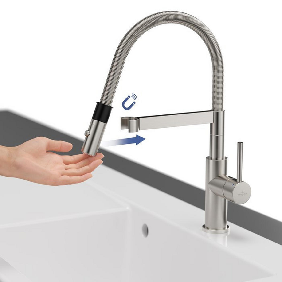 KÜCHENARMATUR - Anthrazit, Basics, Metall (4,2/40/22cm) - Villeroy & Boch