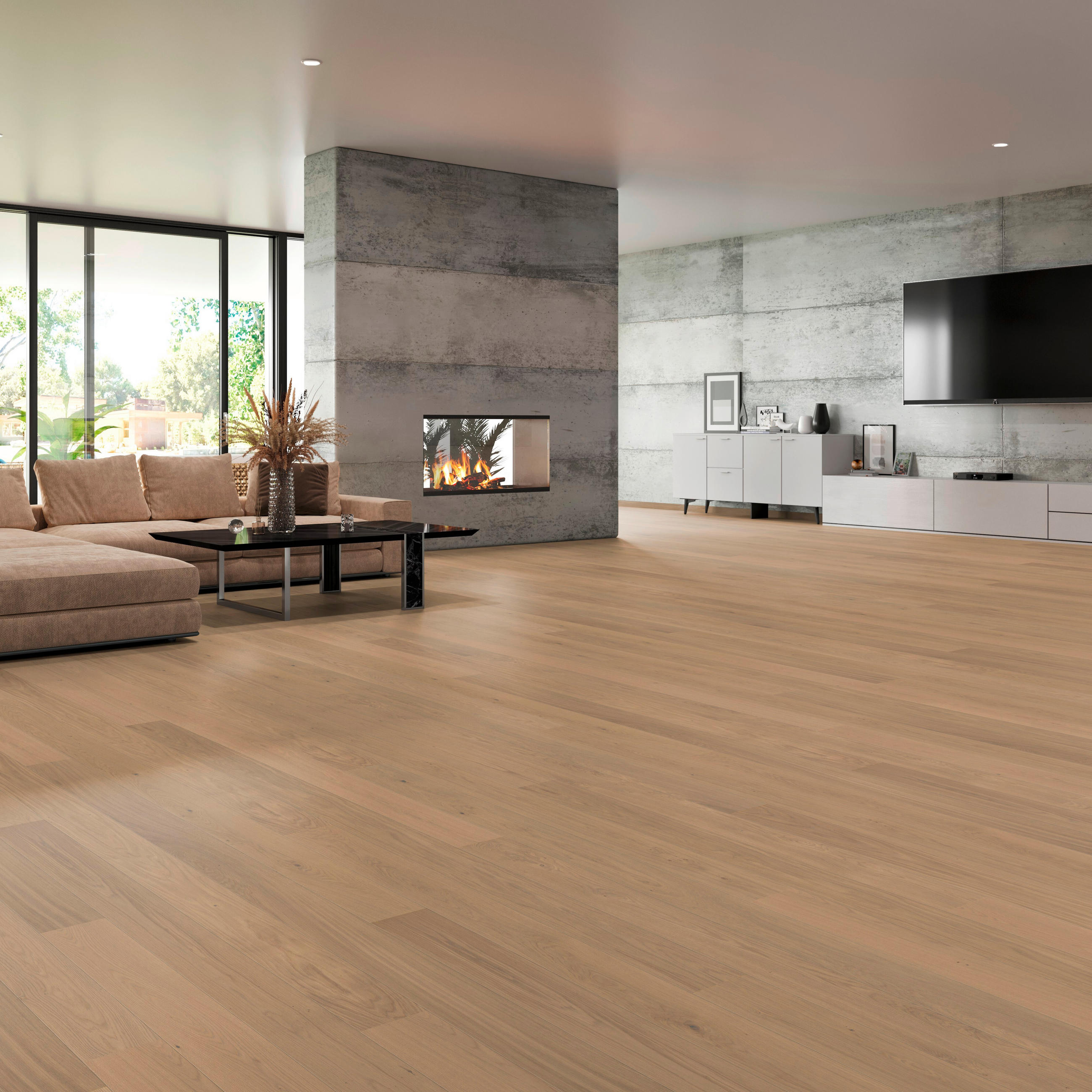 LANDHAUSDIELE Puristico Trend Eiche Champagne 100013701  per  m² - Design, Holz (220,5/17,6/1,3cm) - Tilo