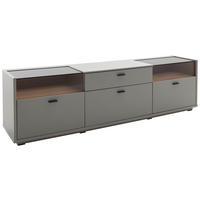 LOWBOARD  200/56/44 cm  - Eichefarben/Anthrazit, Design, Glas/Holzwerkstoff (200/56/44cm) - Stylife