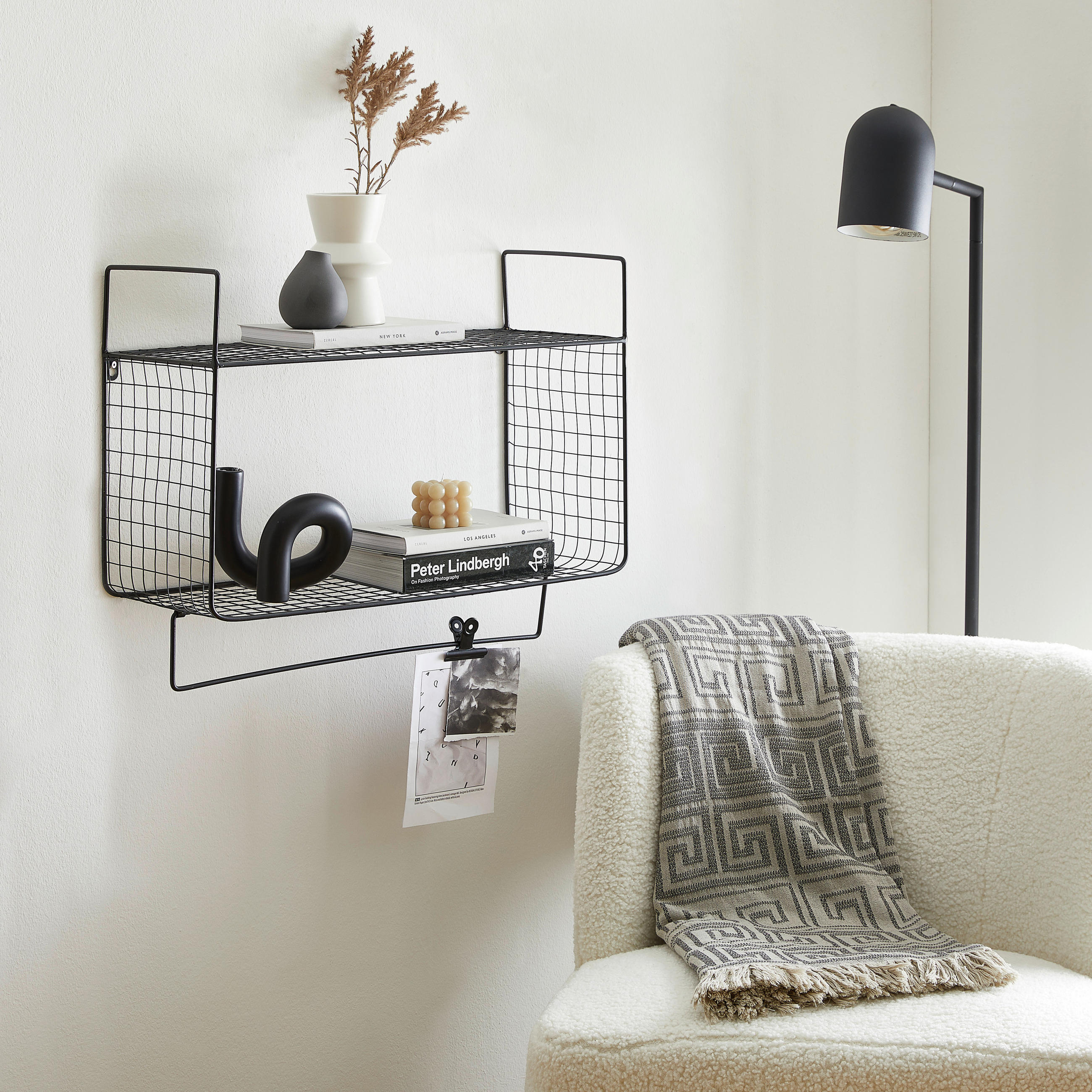 WANDREGAL  - Schwarz, Basics, Metall (60/24/48cm) - Ambia Home