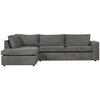 ECKSOFA Thomas in Cord Dunkelgrau  197/283 cm  - Dunkelgrau/Schwarz, Design, Kunststoff/Textil (197/283cm) - Livetastic