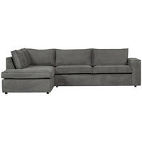 ECKSOFA Thomas Dunkelgrau Webstoff  - Dunkelgrau/Schwarz, Design, Kunststoff/Textil (197/283cm) - Livetastic