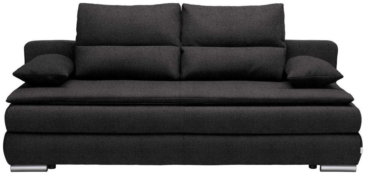 SCHLAFSOFA  in Webstoff Anthrazit  - Anthrazit/Silberfarben, KONVENTIONELL, Kunststoff/Textil (207/94/90cm) - Venda