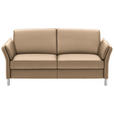 3-SITZER-SOFA  in Echtleder Beige  - Beige/Alufarben, Design, Leder/Metall (190/82/99cm) - Dieter Knoll