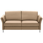 3-SITZER-SOFA in Echtleder Beige - Beige/Alufarben, Design, Leder/Metall (190/82/99cm) - Dieter Knoll
