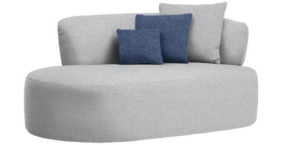 RÉCAMIERE  in Flachgewebe Grau, Dunkelblau  - Schwarz/Dunkelblau, MODERN, Kunststoff/Textil (166/86/105cm) - Hom`in