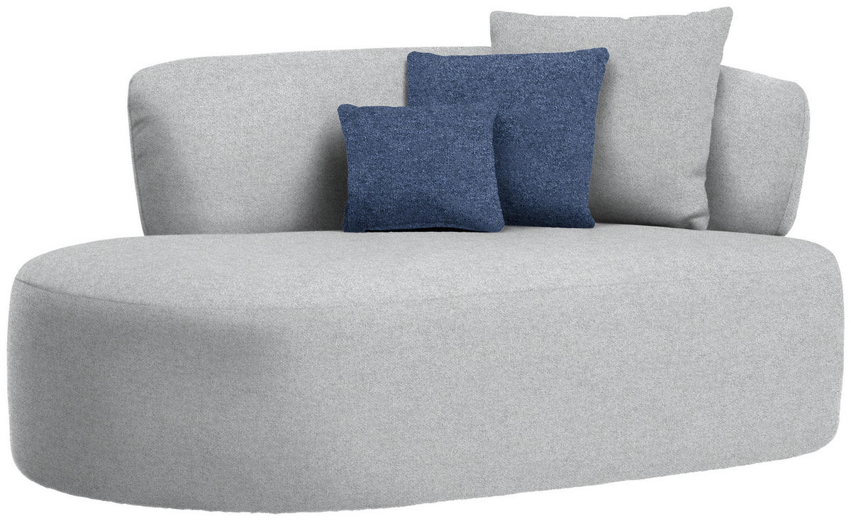 RÉCAMIERE  in Flachgewebe Grau, Dunkelblau  - Schwarz/Dunkelblau, MODERN, Kunststoff/Textil (166/86/105cm) - Hom`in