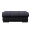 HOCKER in Textil Dunkelblau  - Chromfarben/Dunkelblau, Modern, Textil/Metall (100/43/80cm) - MID.YOU
