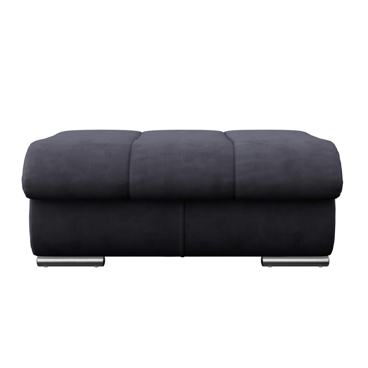 HOCKER Mikrofaser Dunkelblau  - Chromfarben/Dunkelblau, MODERN, Textil/Metall (100/43/80cm) - MID.YOU