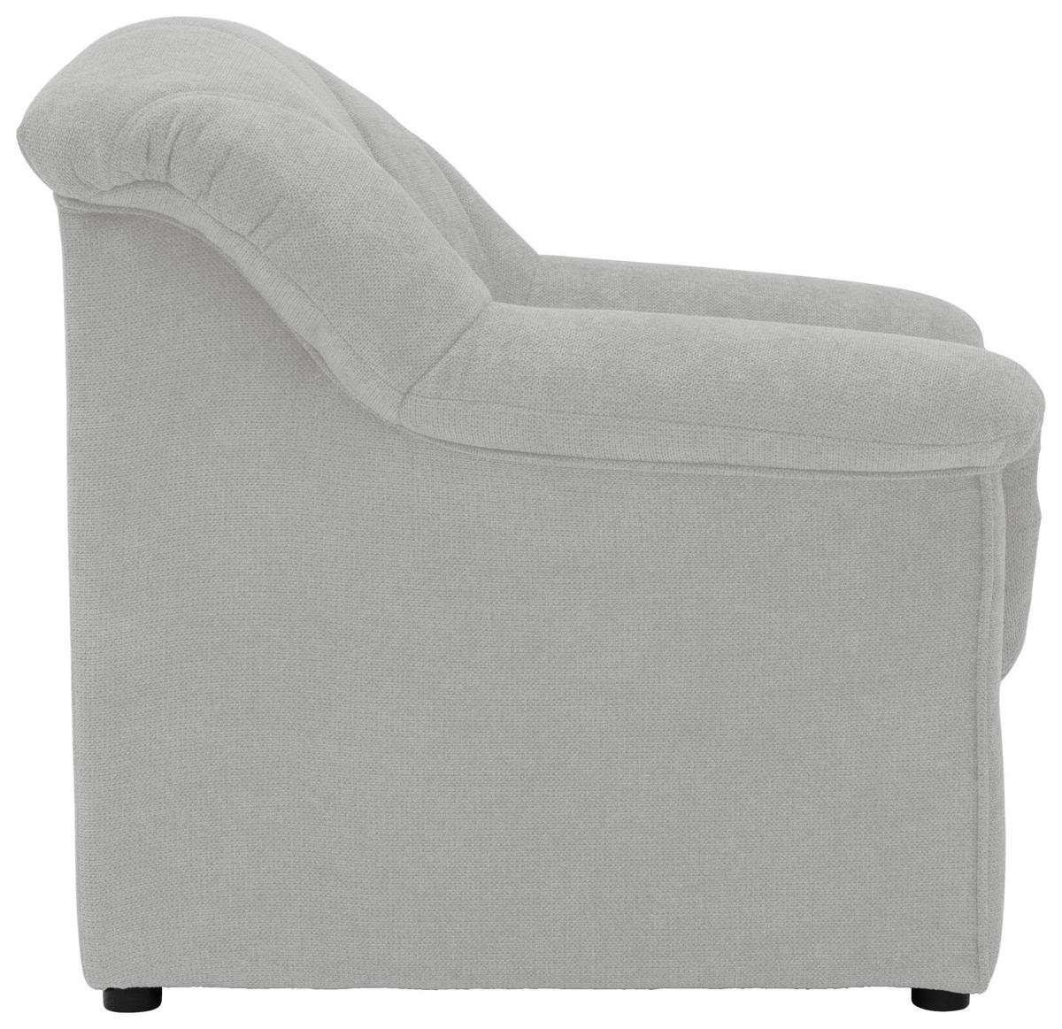 SESSEL in Mikrofaser Hellgrau  - Hellgrau/Schwarz, KONVENTIONELL, Kunststoff/Textil (99/84/82cm) - MID.YOU