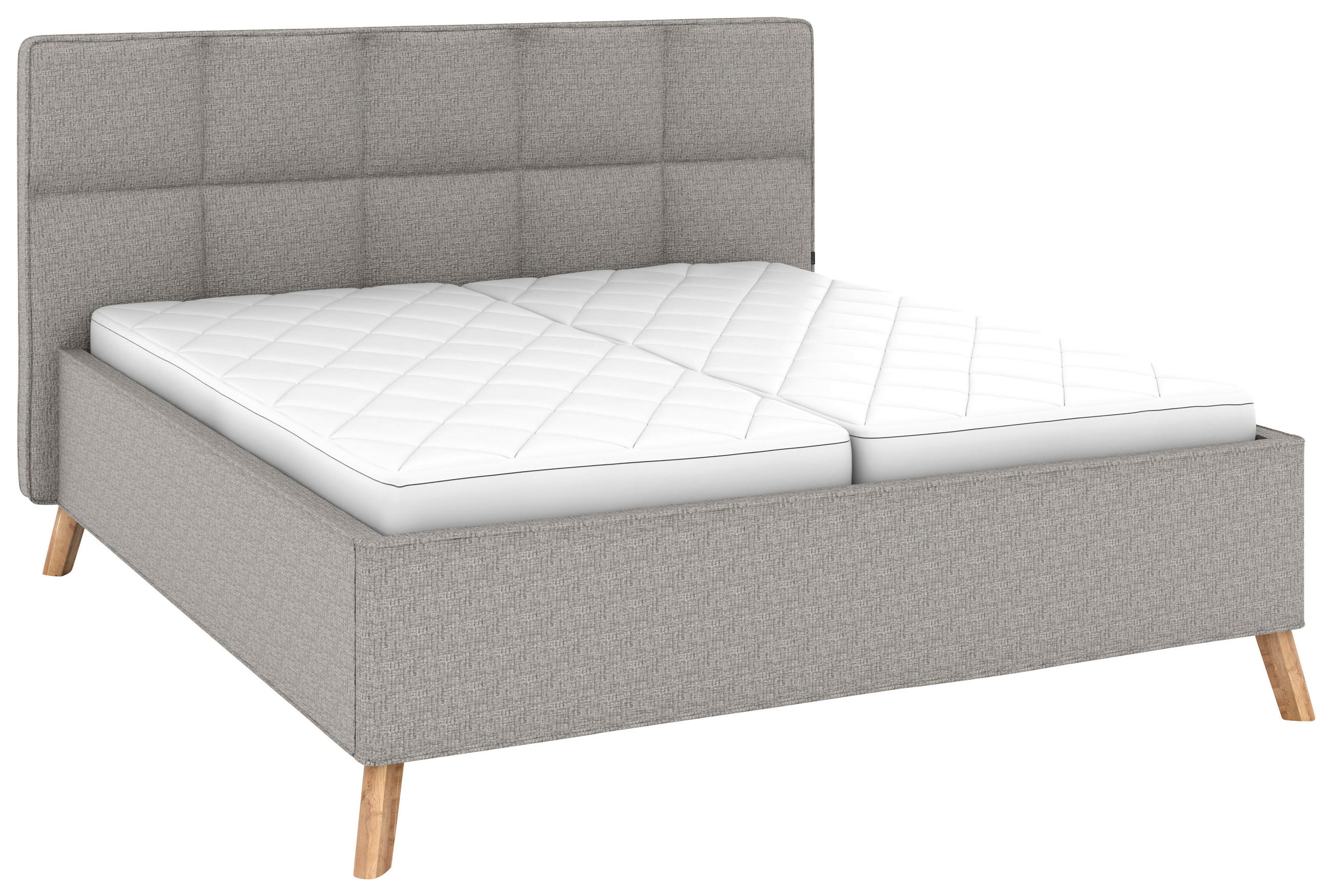 POLSTERBETT 180/200 cm,  in Grau, Bettkasten, motorische Verstellbarkeit, Fernbedienung, Lattenroste, Matratzen, H2 + H3 = mittel + fest  - Schwarz/Weiß, KONVENTIONELL, Holz/Textil (180/200cm) - Musterring