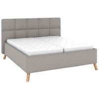 POLSTERBETT 180/200 cm,  in Grau, Bettkasten, motorische Verstellbarkeit, Fernbedienung, Lattenroste, Matratzen, H2 + H3 = mittel + fest  - Schwarz/Weiß, KONVENTIONELL, Holz/Textil (180/200cm) - Musterring