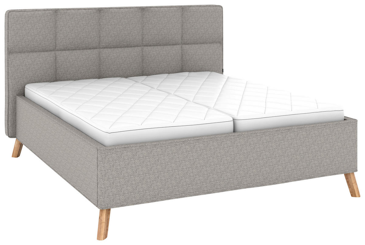 POLSTERBETT 180/200 cm,  in Grau, Bettkasten, motorische Verstellbarkeit, Fernbedienung, Lattenroste, Matratzen, H2 + H3 = mittel + fest  - Schwarz/Weiß, KONVENTIONELL, Holz/Textil (180/200cm) - Musterring