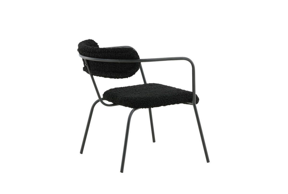 SESSEL in Teddystoff Schwarz  - Schwarz, Design, Textil/Metall (68/69/67cm) - Livetastic