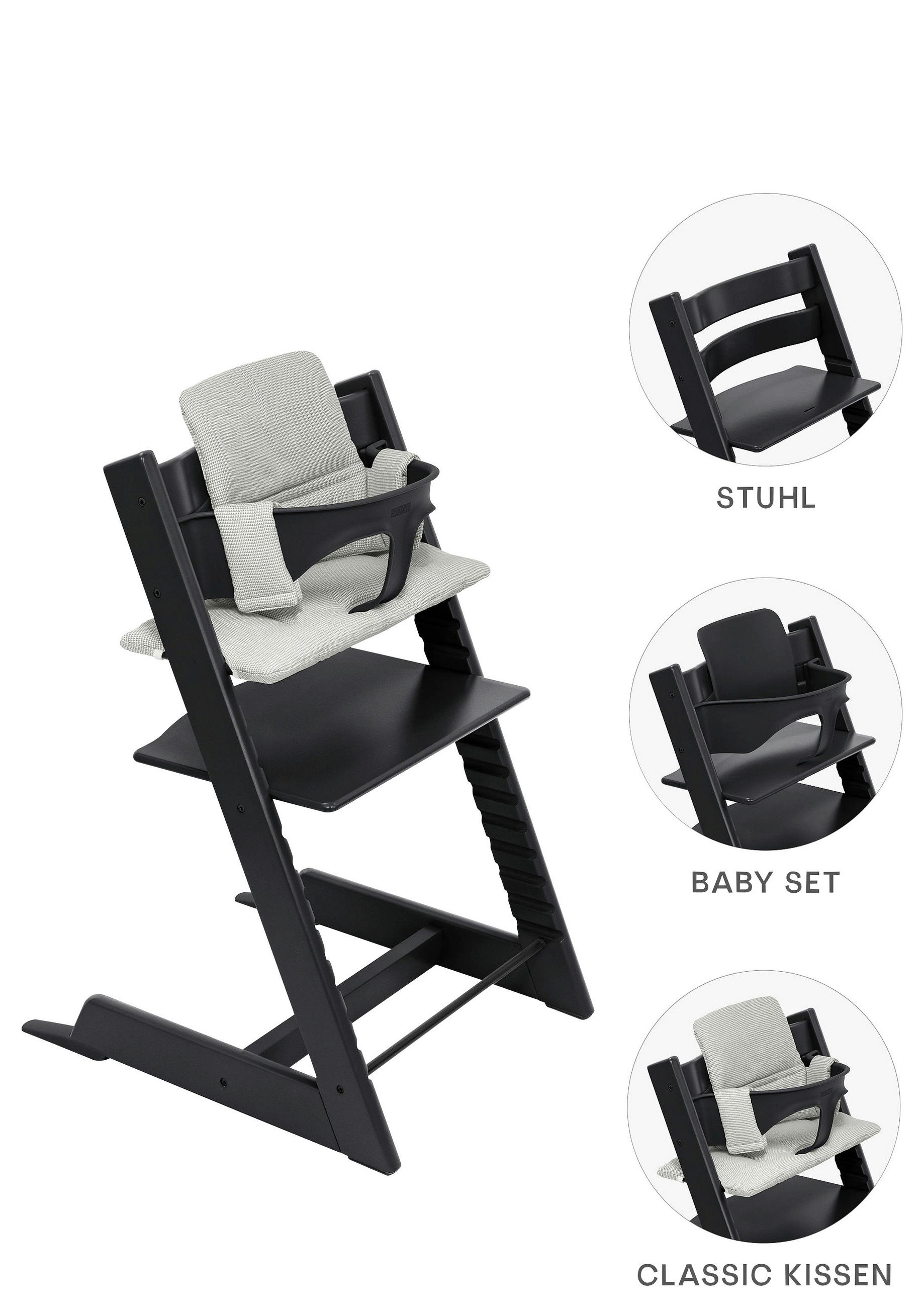 HOCHSTUHL-SET Tripp Trapp Bundles Schwarz Black  - Schwarz, Basics, Holz (83/57/46cm) - Stokke